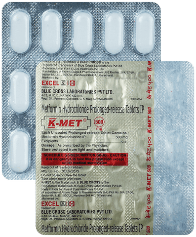K-Met 500mg Tablet PR